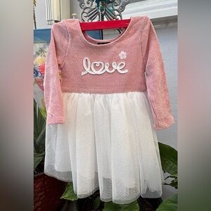 lilt Pink and White "Love" Tulle Dress
